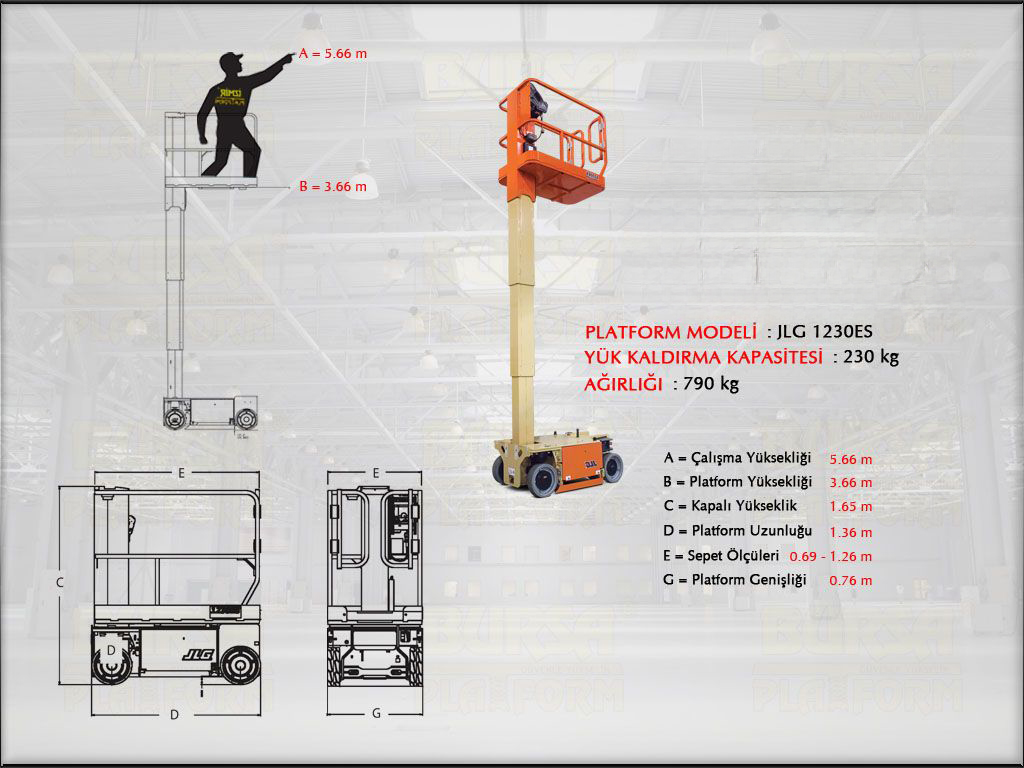 Dikey Manlift Platform 6 Metrelik